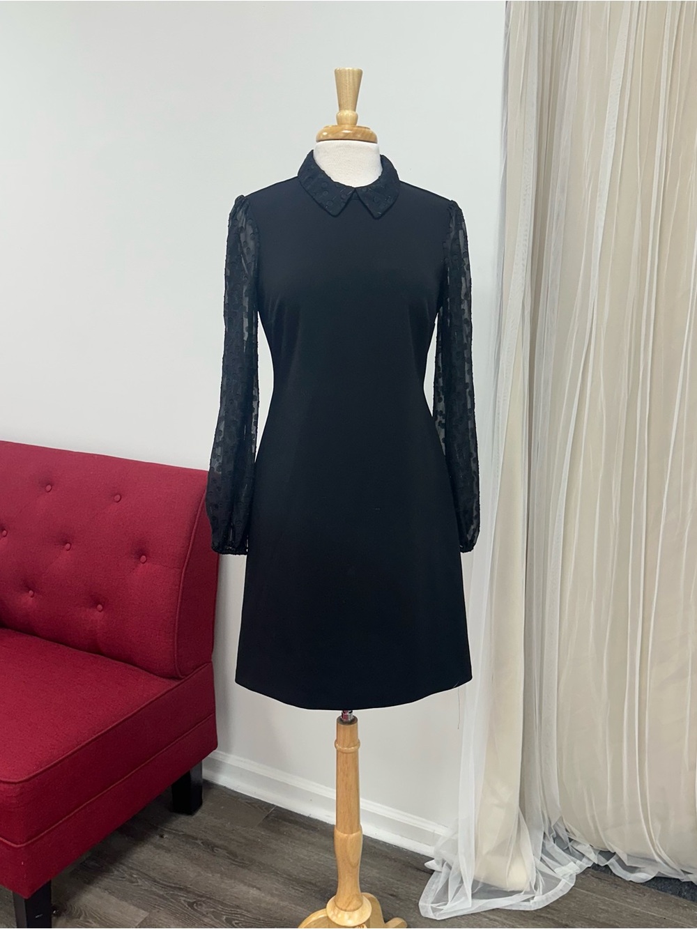 Tommy Hilfiger Medium Black Long Sleeve Work Office Mini Dress
